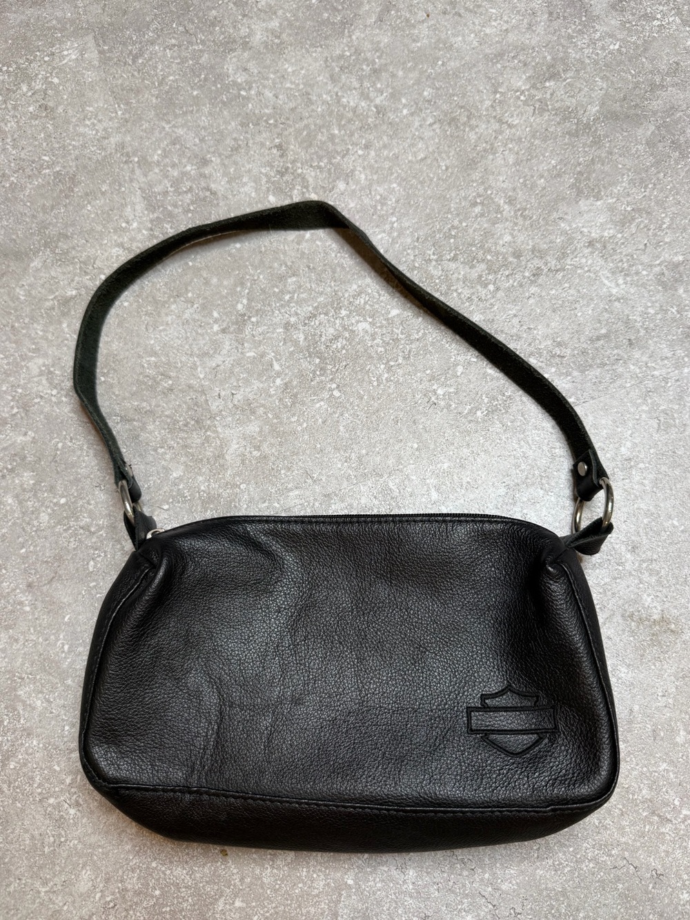 Vintage Harley Davidson Official Licensed Mini Shoulder Bag in black leather